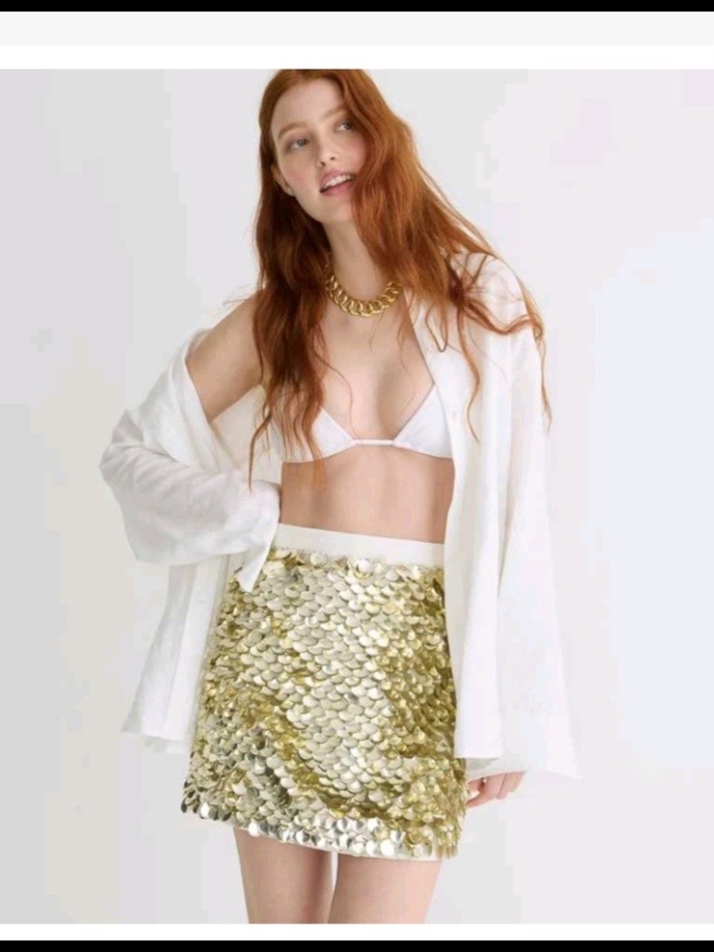 NWT J. Crew  Sz 8 Gold Sequin Mini Skirt